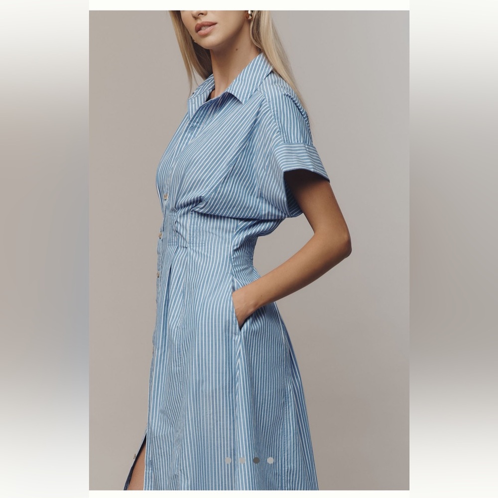 Anthropologie Pilcro short sleeve seamed midi shirt dress - Size XXS - BNWT - Picture 3 of 14